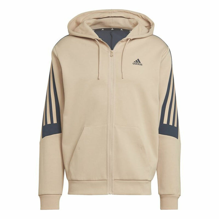 Hanorac cu Glugă și Fermoar Bărbați Adidas Future Icons 3 Bandas Bej