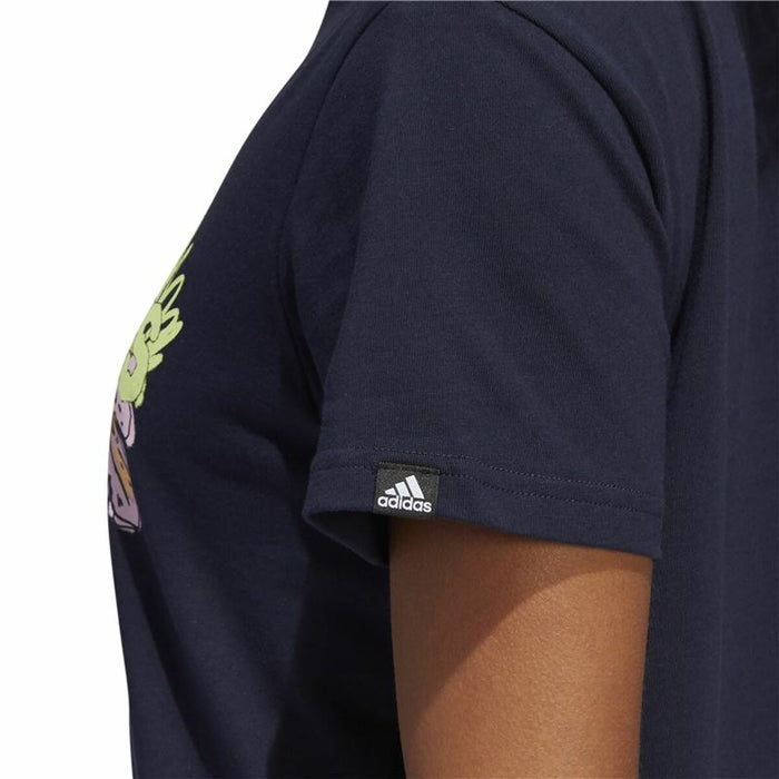 Tricou cu Mânecă Scurtă Femei Adidas Farm Print Graphic Albastru închis