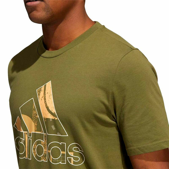 Tricou cu Mânecă Scurtă Bărbați Adidas Art Bos Graphic Măslină