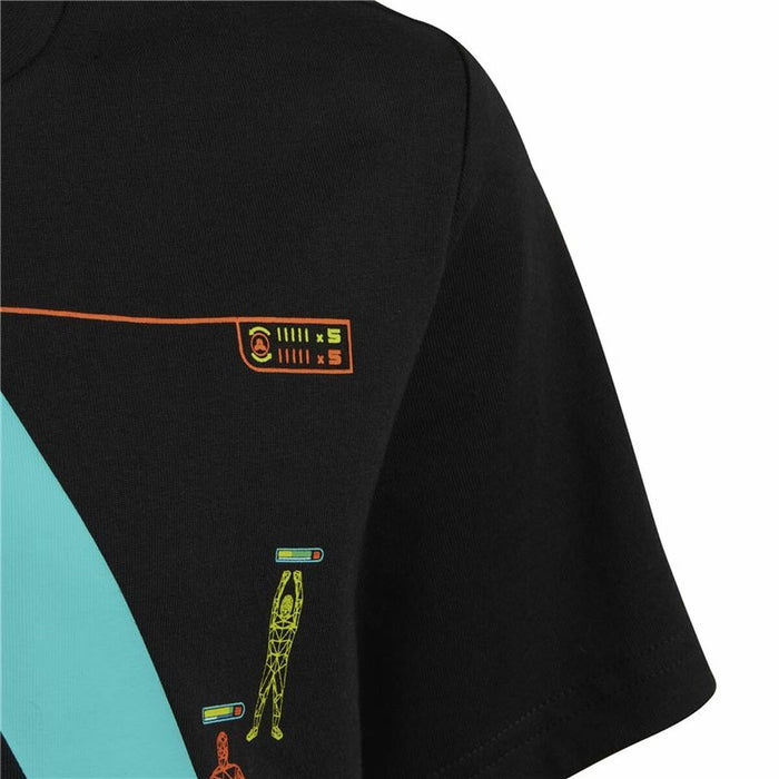 Tricou cu Mânecă Scurtă pentru Copii Adidas Gaming Graphic Negru