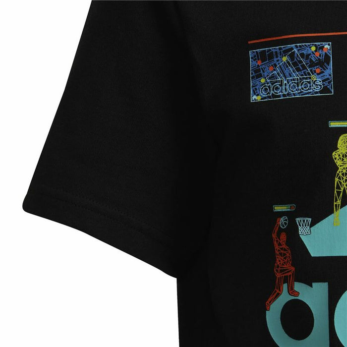 Tricou cu Mânecă Scurtă pentru Copii Adidas Gaming Graphic Negru