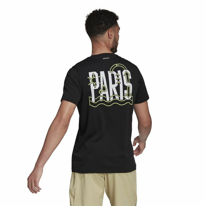 Tricou cu Mânecă Scurtă Bărbați Adidas Aeroready Paris Graphic Tenis Negru