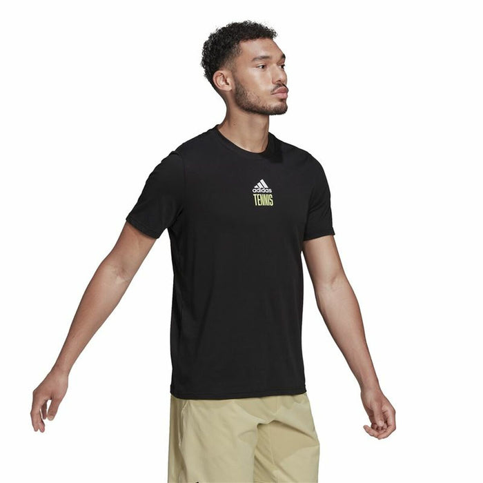 Tricou cu Mânecă Scurtă Bărbați Adidas Aeroready Paris Graphic Tenis Negru