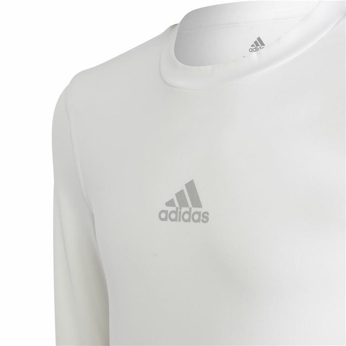 Tricou cu Mânecă Lungă pentru Copii Adidas  Techfit K  Alb