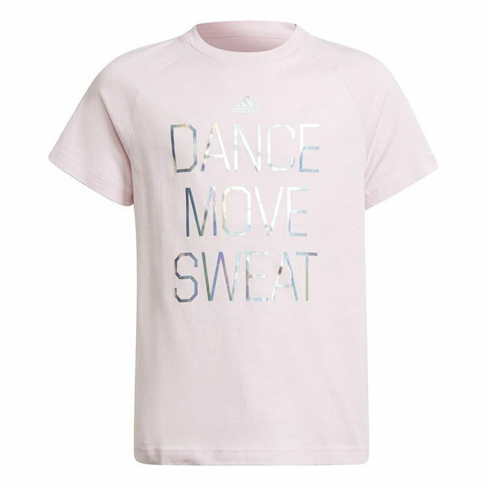 Tricou cu Mânecă Scurtă pentru Copii Adidas Dance Metallic-Print Roz