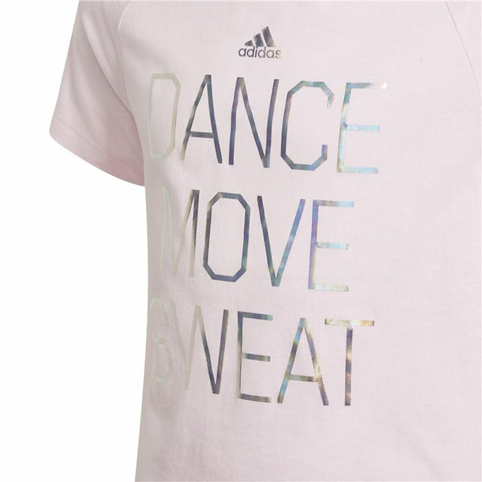 Tricou cu Mânecă Scurtă pentru Copii Adidas Dance Metallic-Print Roz