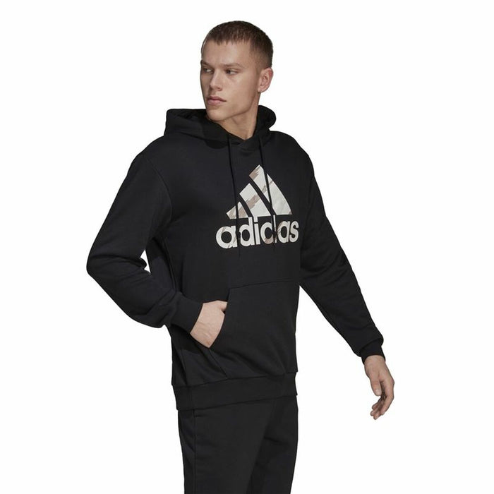 Hanorac cu Glugă Bărbați Adidas Essentials French Terry Negru