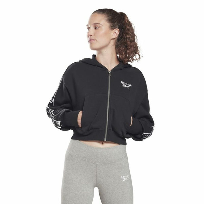 Jachetă Sport de Damă Reebok Tape Pack Full Zip Negru