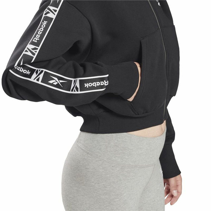 Jachetă Sport de Damă Reebok Tape Pack Full Zip Negru