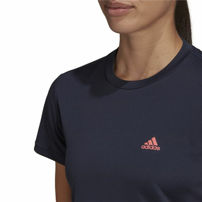 Tricou cu Mânecă Scurtă Femei Adidas Aeroready Designed 2 Move Negru Albastru