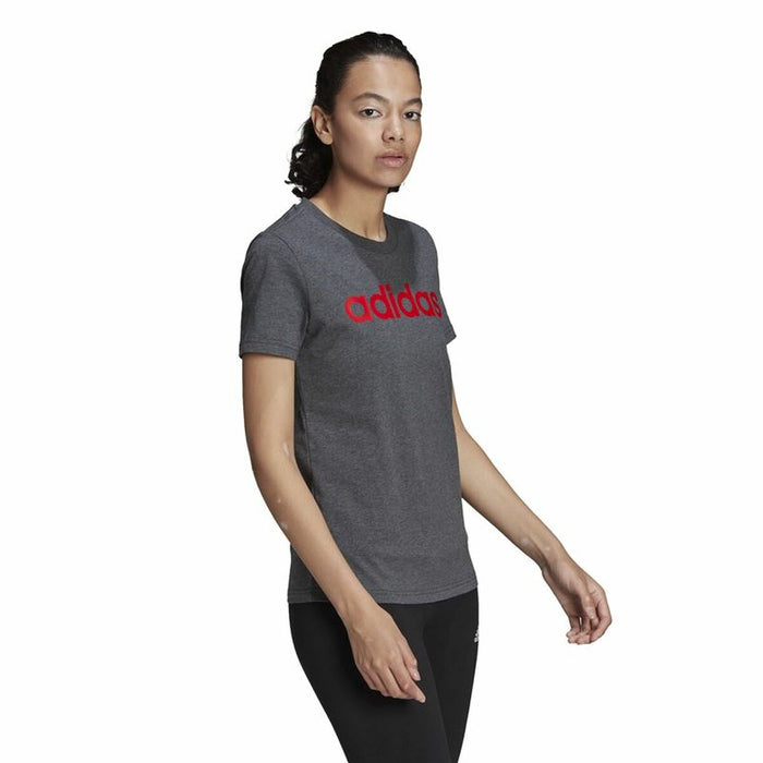 Tricou cu Mânecă Scurtă Femei Adidas Loungewear Essentials Logo Gri închis