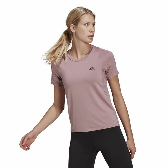 Tricou cu Mânecă Scurtă Femei Adidas Run Fast Roz