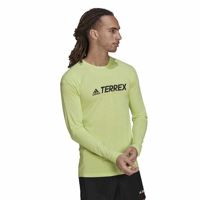 Cămașă cu Mânecă Lungă Bărbați Adidas Terrex Primeblue Trail Verde lămâie