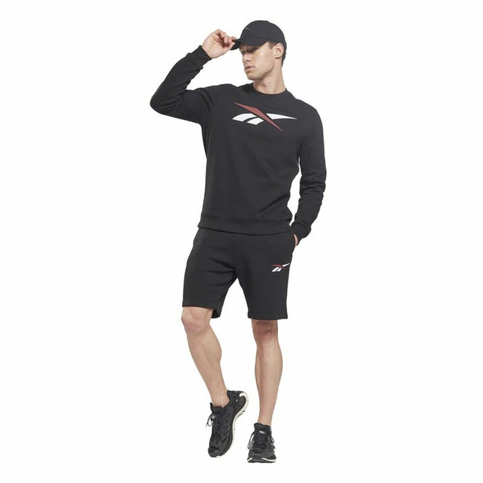 Pantaloni Scurți Sport pentru Bărbați Reebok Vector Fleece Negru