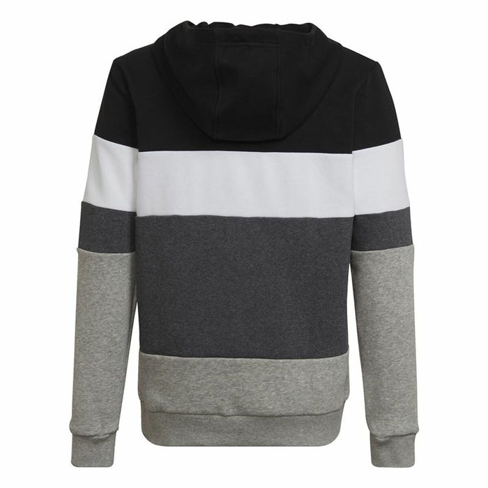 Hanorac cu Glugă Copii Adidas Colorblock Fleece Negru Gri