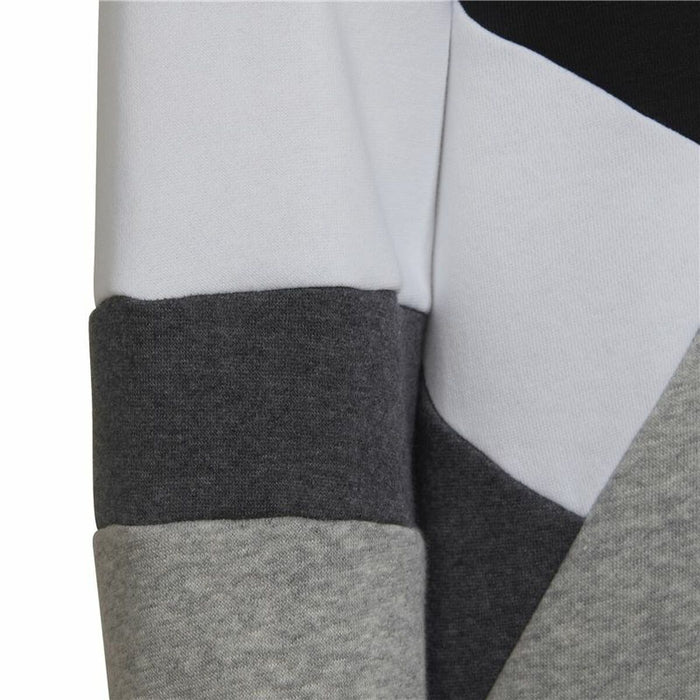 Hanorac cu Glugă Copii Adidas Colorblock Fleece Negru Gri