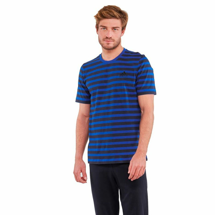 Tricou cu Mânecă Scurtă Bărbați Adidas Stripty SJ Albastru