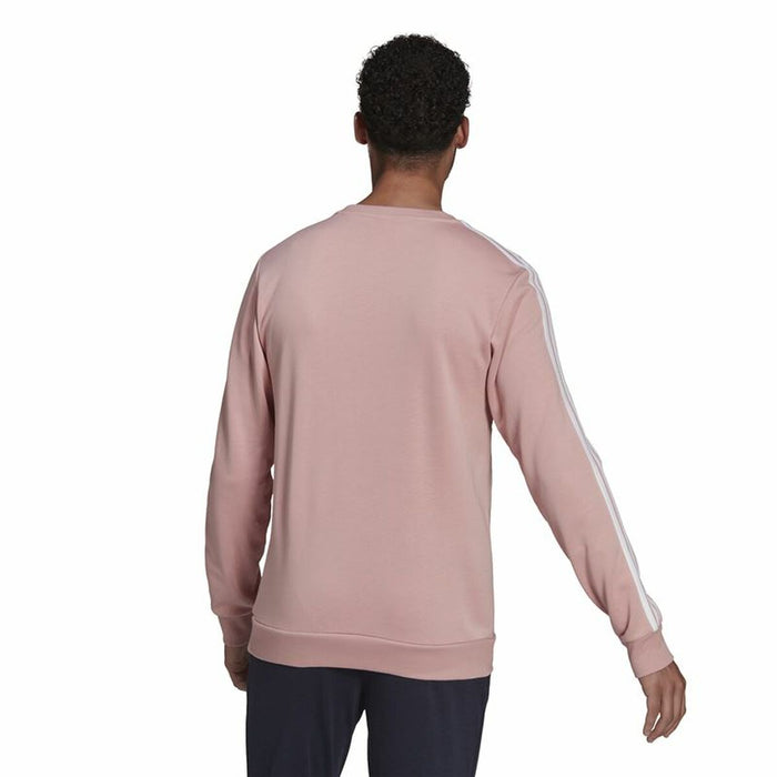 Hanorac fără Glugă Bărbați Adidas Essentials French Terry 3 Stripes Roz