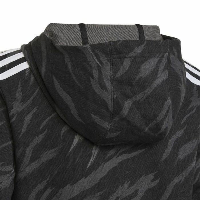Hanorac cu Glugă Copii Adidas 3 Stripes Negru