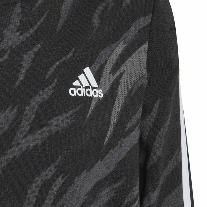 Hanorac cu Glugă Copii Adidas 3 Stripes Negru