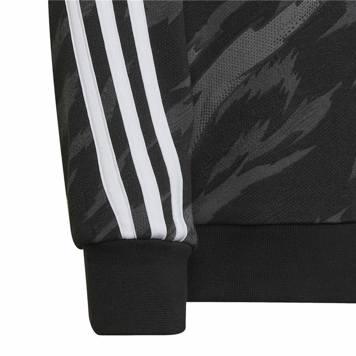 Hanorac cu Glugă Copii Adidas 3 Stripes Negru