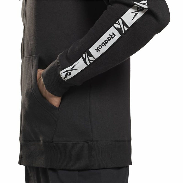 Jachetă Sport de Bărbați Reebok Identity Tape FZ Negru