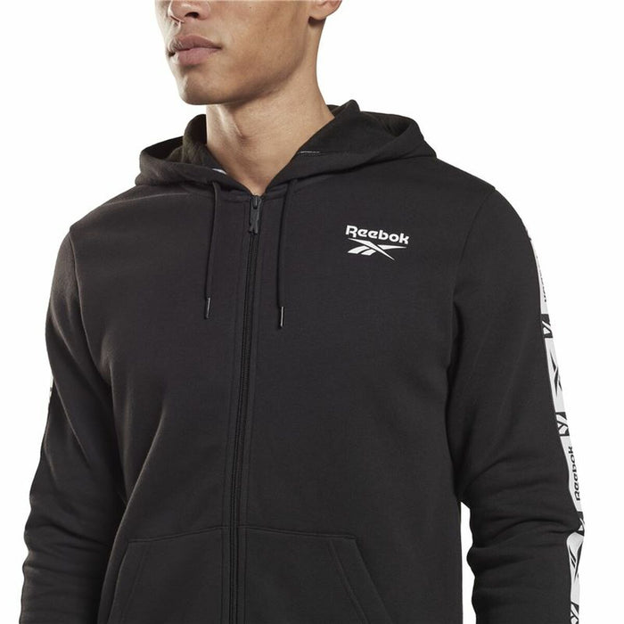 Jachetă Sport de Bărbați Reebok Identity Tape FZ Negru