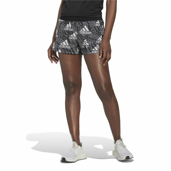 Pantaloni Scurți Sport pentru Damă Adidas Logo Graphic Pacer Negru
