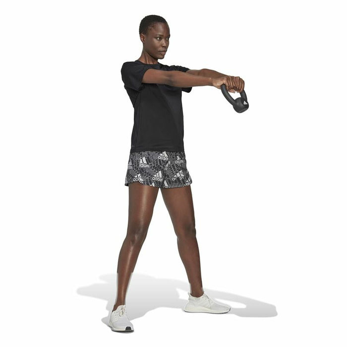 Pantaloni Scurți Sport pentru Damă Adidas Logo Graphic Pacer Negru