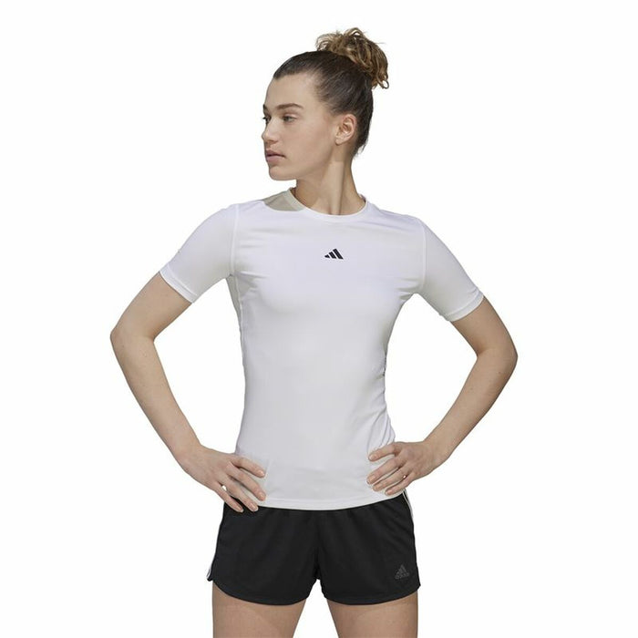 Tricou cu Mânecă Scurtă Femei Adidas Techfit Training Alb