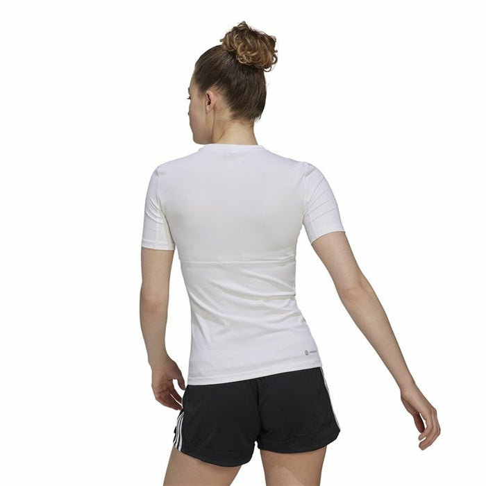 Tricou cu Mânecă Scurtă Femei Adidas Techfit Training Alb