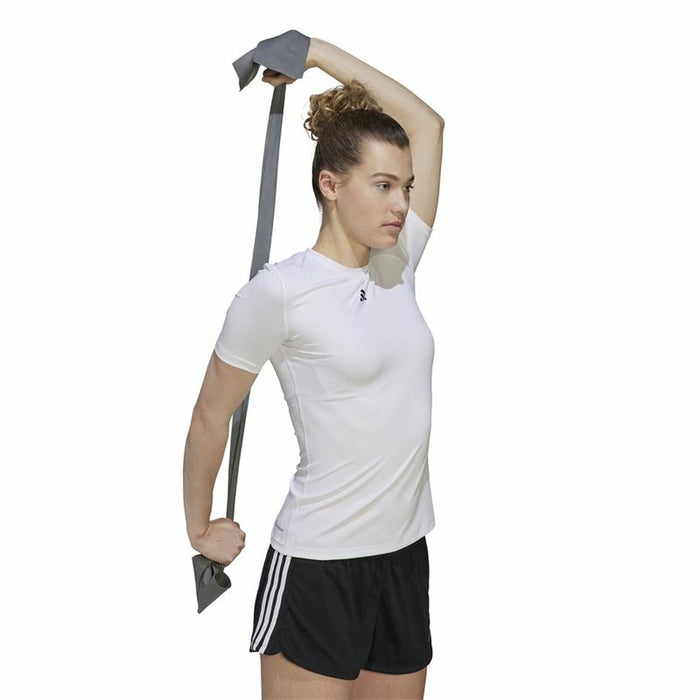 Tricou cu Mânecă Scurtă Femei Adidas Techfit Training Alb