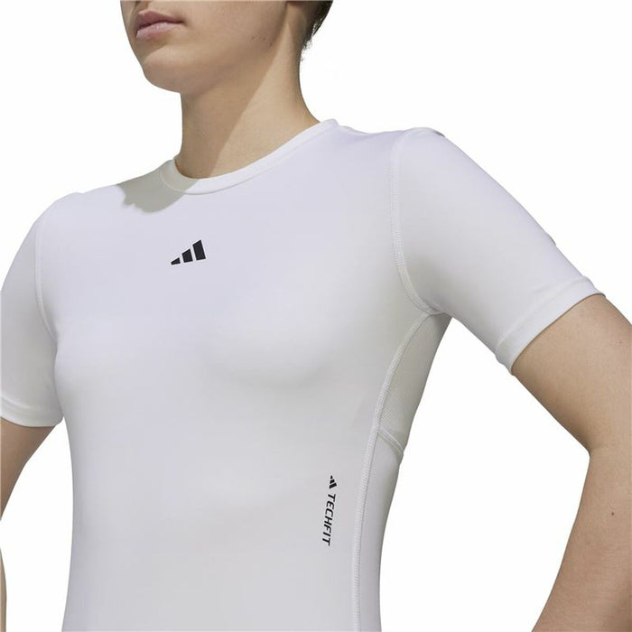 Tricou cu Mânecă Scurtă Femei Adidas Techfit Training Alb