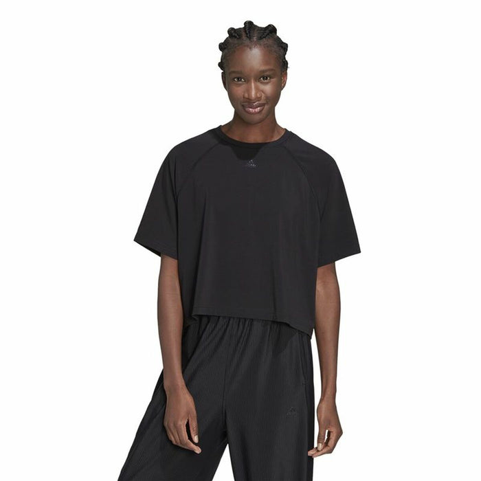 Tricou cu Mânecă Scurtă Femei Adidas Aeroready Wrap-Back Negru
