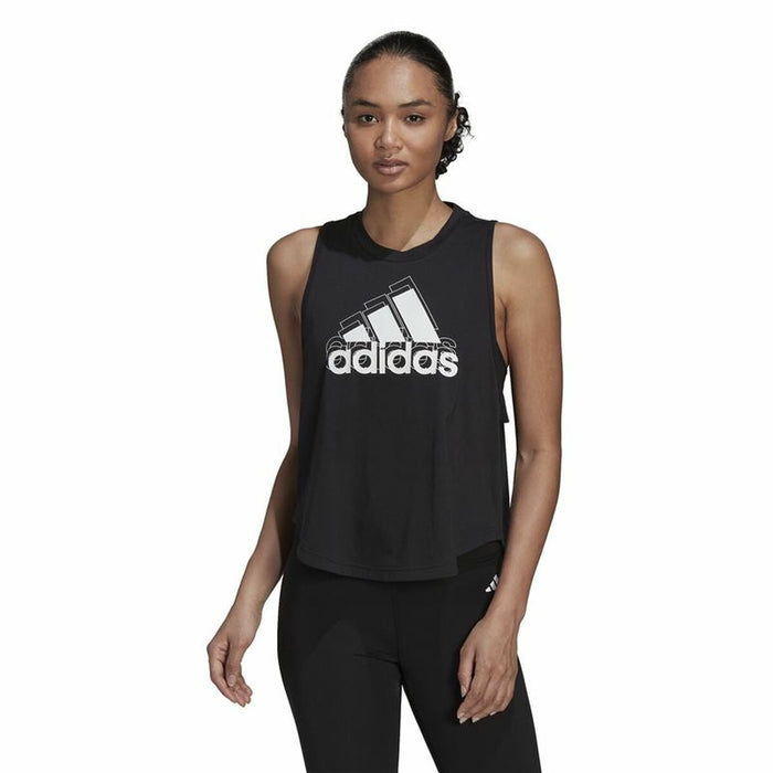 Tricou de Damă fără Mâneci Adidas Logo Graphic Racerback Negru