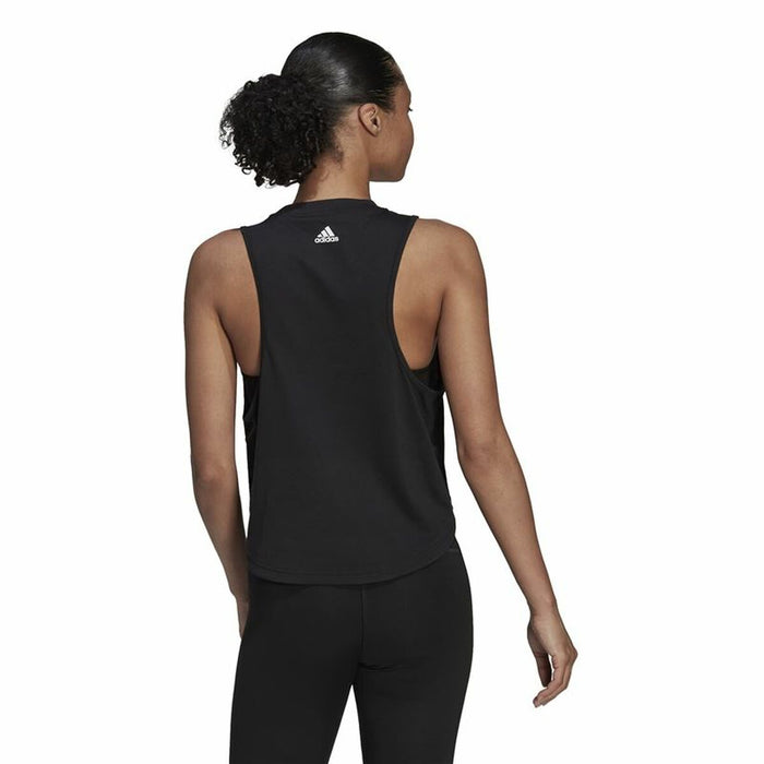 Tricou de Damă fără Mâneci Adidas Logo Graphic Racerback Negru