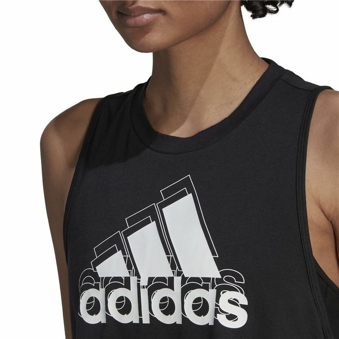 Tricou de Damă fără Mâneci Adidas Logo Graphic Racerback Negru