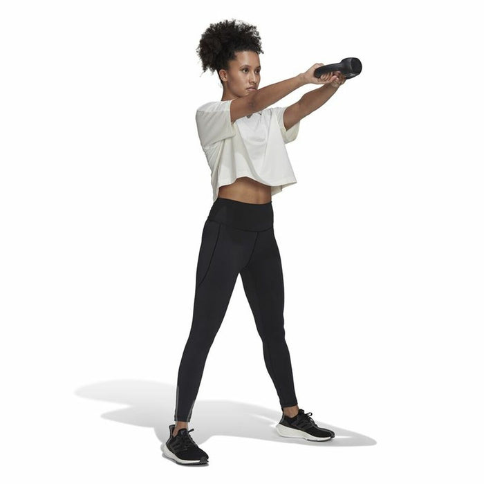 Tricou cu Mânecă Scurtă Femei Adidas Aeroready Wrap-Back Alb