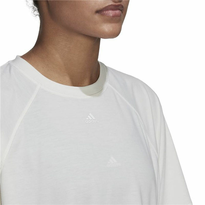 Tricou cu Mânecă Scurtă Femei Adidas Aeroready Wrap-Back Alb
