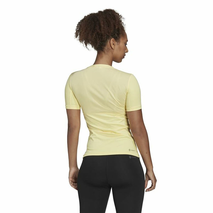 Tricou cu Mânecă Scurtă Femei Adidas Techfit Training Galben