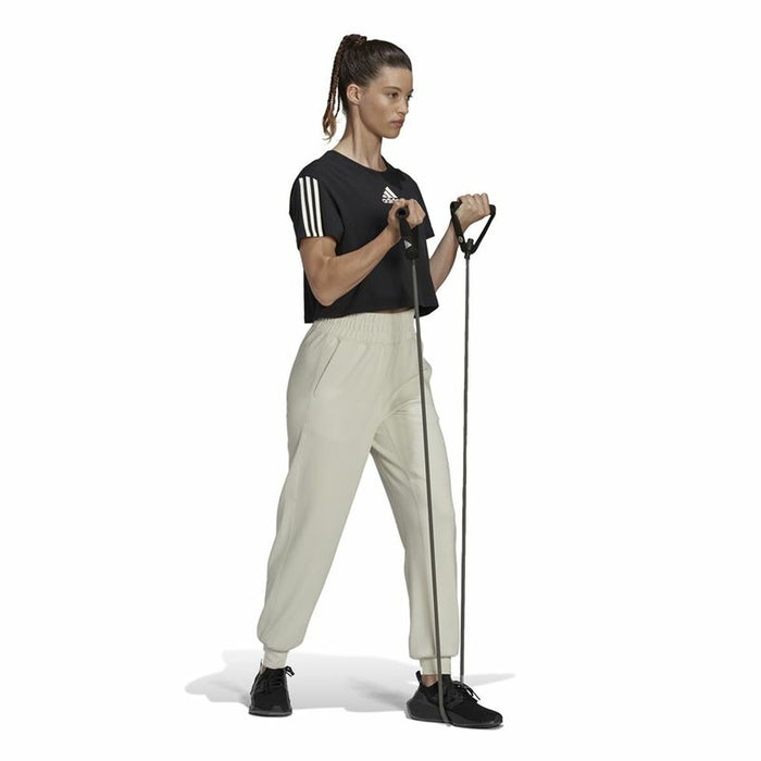 Pantaloni lungi de sport Adidas Aeroready Studio Femeie Bej