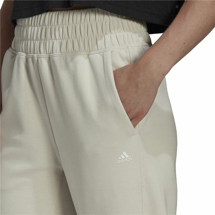 Pantaloni lungi de sport Adidas Aeroready Studio Femeie Bej