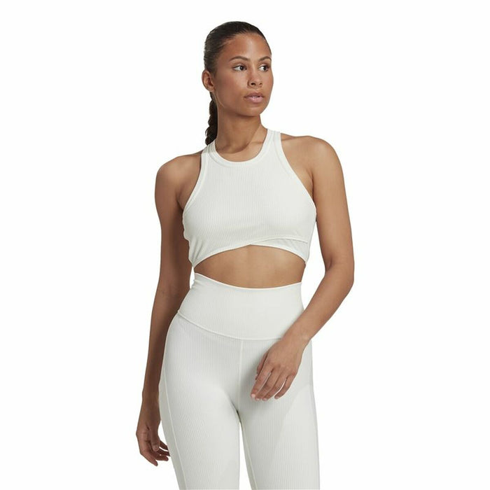 Sutien Sport Adidas Yoga Studio Alb