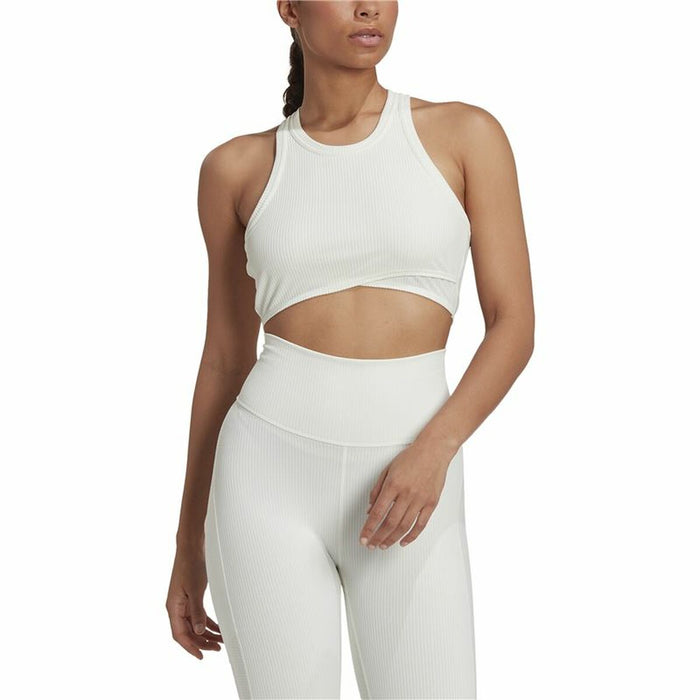 Sutien Sport Adidas Yoga Studio Alb