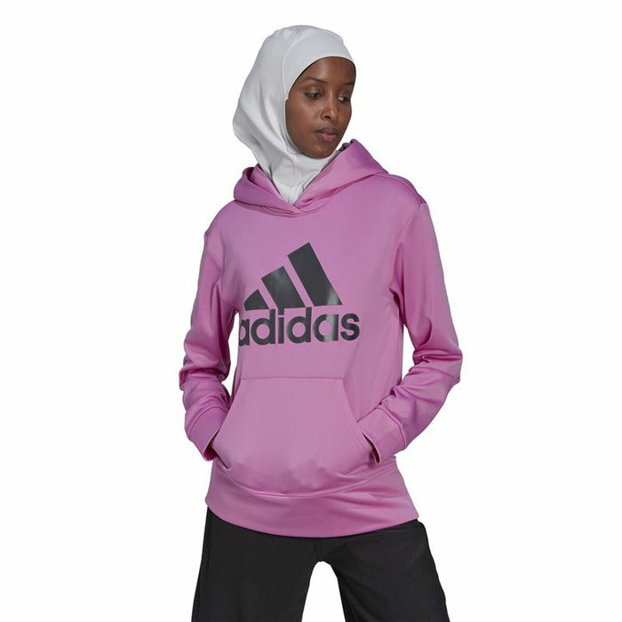 Hanorac cu Glugă Femei Adidas  Aeroready Big Logo  Fucsia