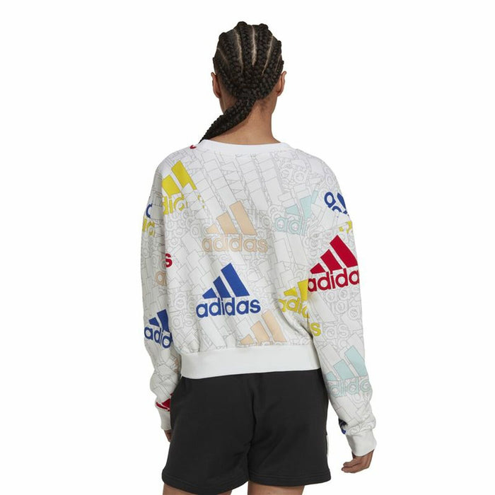 Hanorac fără Glugă Femei Adidas Essentials Multi-Coloured Alb