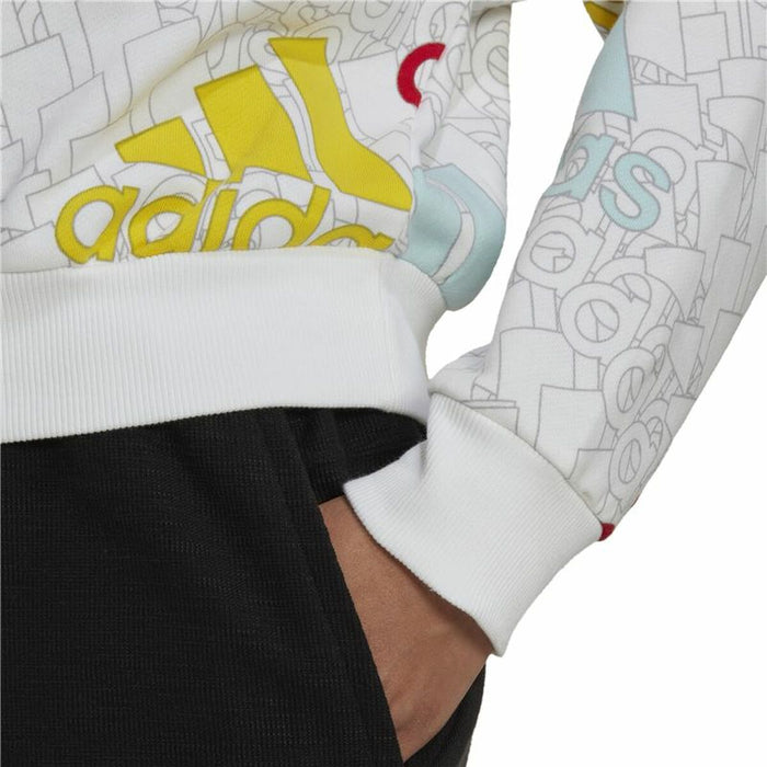 Hanorac fără Glugă Femei Adidas Essentials Multi-Coloured Alb