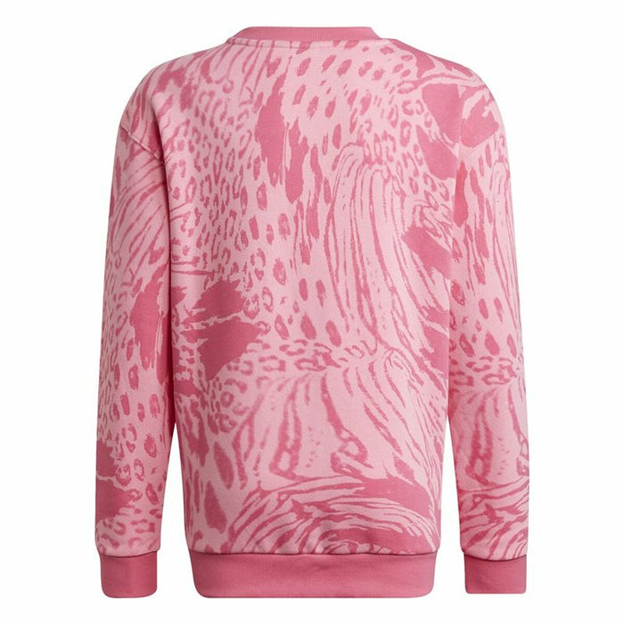 Hanorac fără glugă pentru fete Adidas Future Icons Hybrid Animal Roz