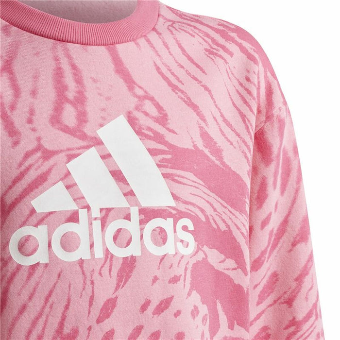 Hanorac fără glugă pentru fete Adidas Future Icons Hybrid Animal Roz