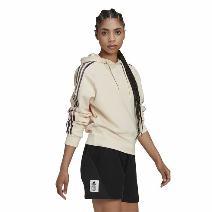 Hanorac cu Glugă Femei Adidas AllOver Print Bej
